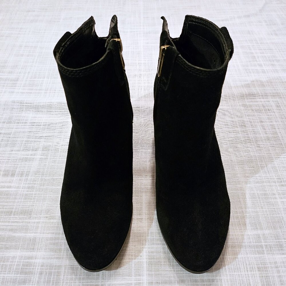 SAM EDELMAN Black Leather Suede Laredo Booties Size 7.5 - Picture 2 of 7